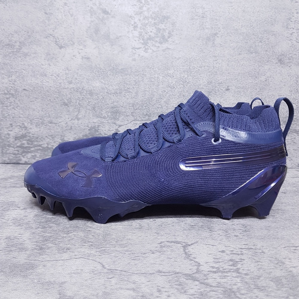 UNDER ARMOUR Spotlight Suede MC Football Cleats Mens 13 Navy Blue